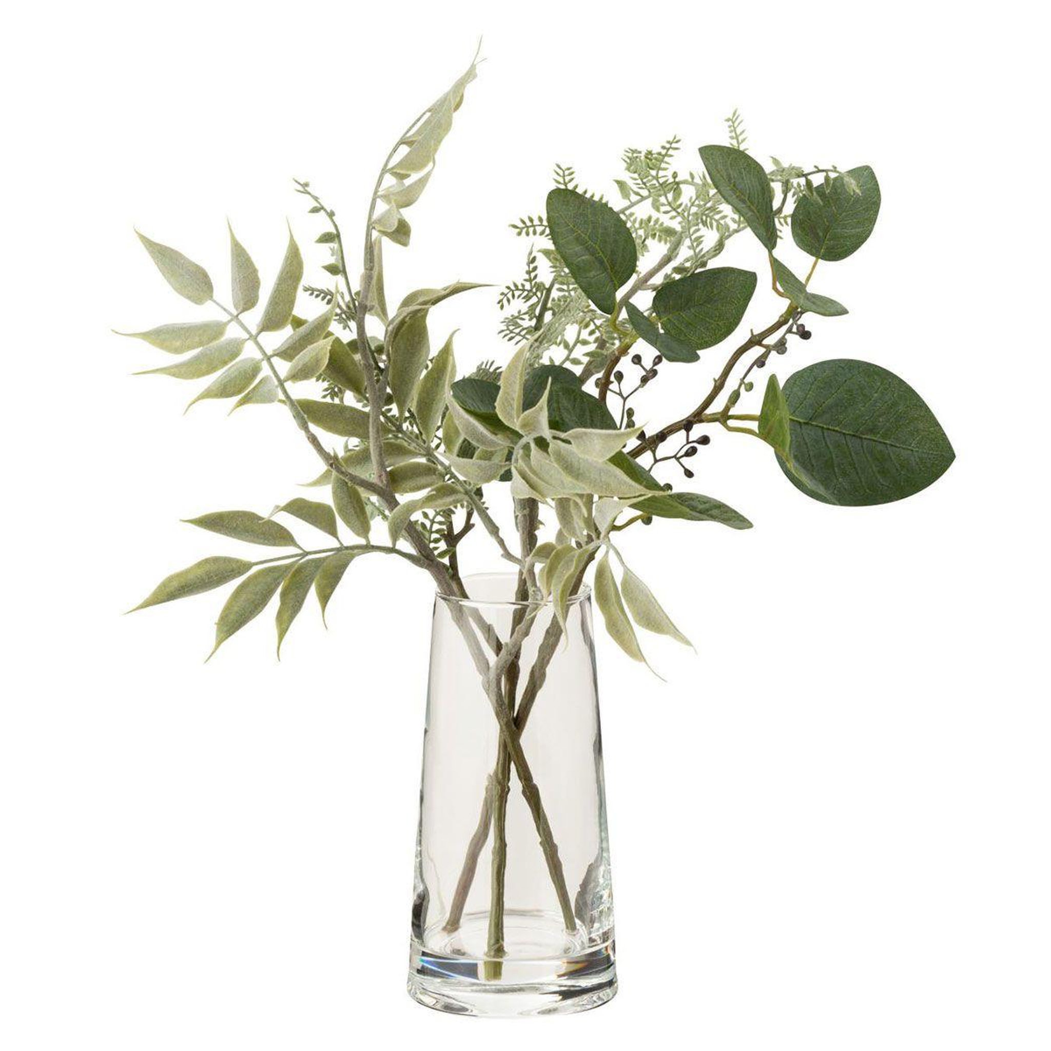 J-LINE Feuille Artificielle  Branche & Vase  38cm Vert Clair