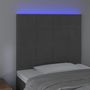 Voir la diapositive 3 : VIDAXL Tete de lit a LED Gris fonce 90x5x118/128 cm Velours