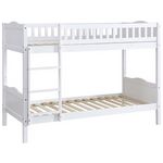 Habitat et Jardin Lit superposé enfant  Gabriel  - Bois - Blanc - 90 x 190 cm