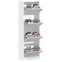 Voir la diapositive 4 : VIDAXL Armoire à chaussures 4 tiroirs rabattables blanc 60x34x187,5 cm