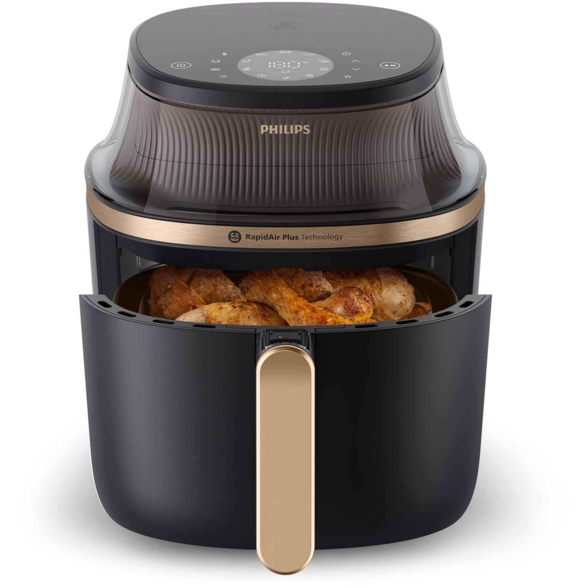 Philips Airfryer na332/00 friteuse sans huile avec fenêtre de cuisson noir/doré, série 3000 6.2l