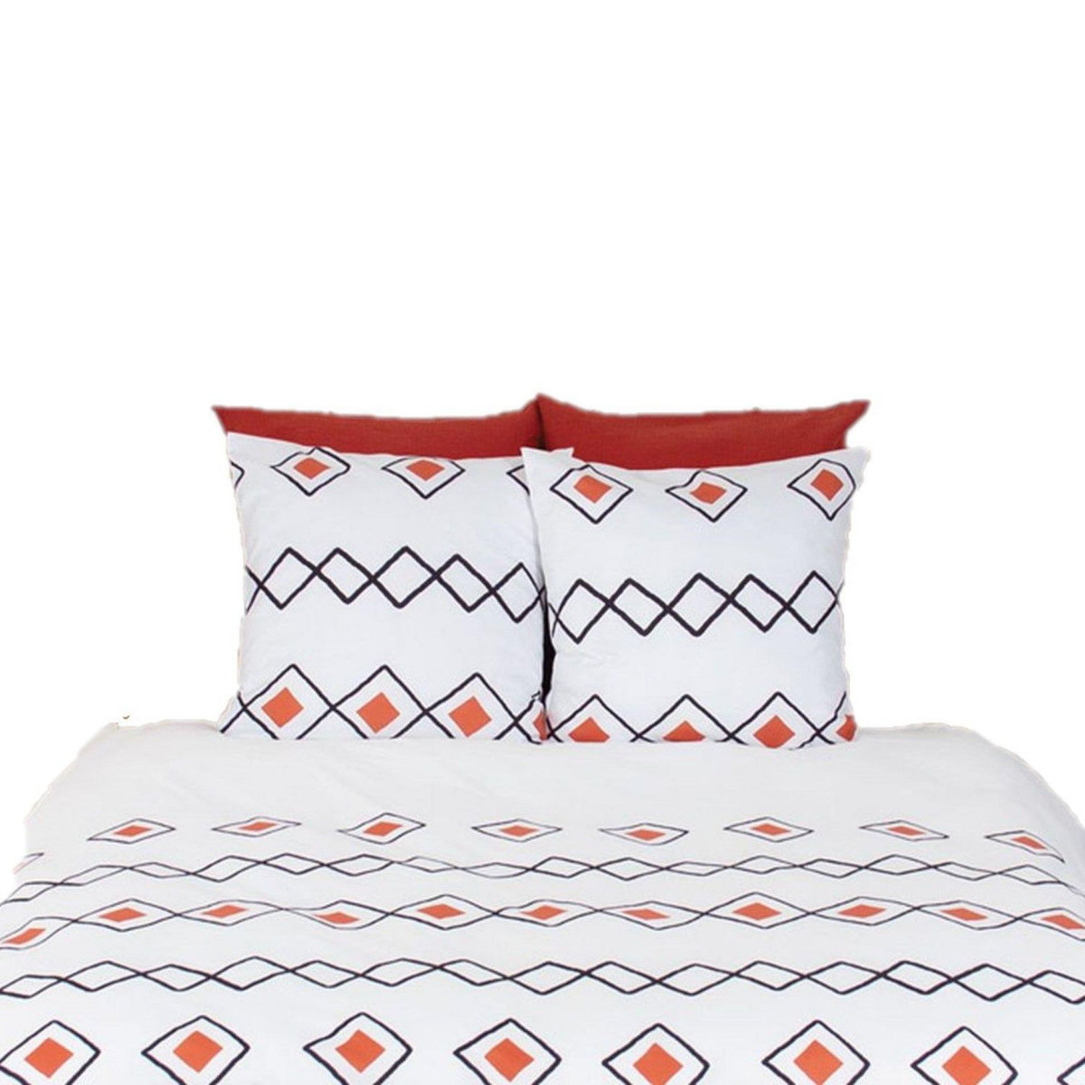 COTE DECO Parure de lit Agoura - Microfibre 72 g/m² - 220 x 240 cm - Blanc