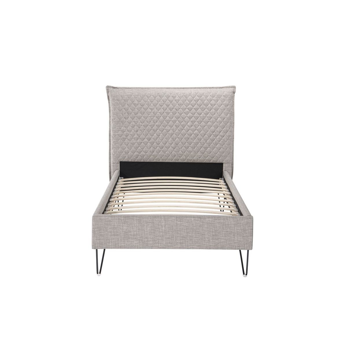 Lit simple avec sommier et tête de lit effet matelassé 90x190 cm ALBAN