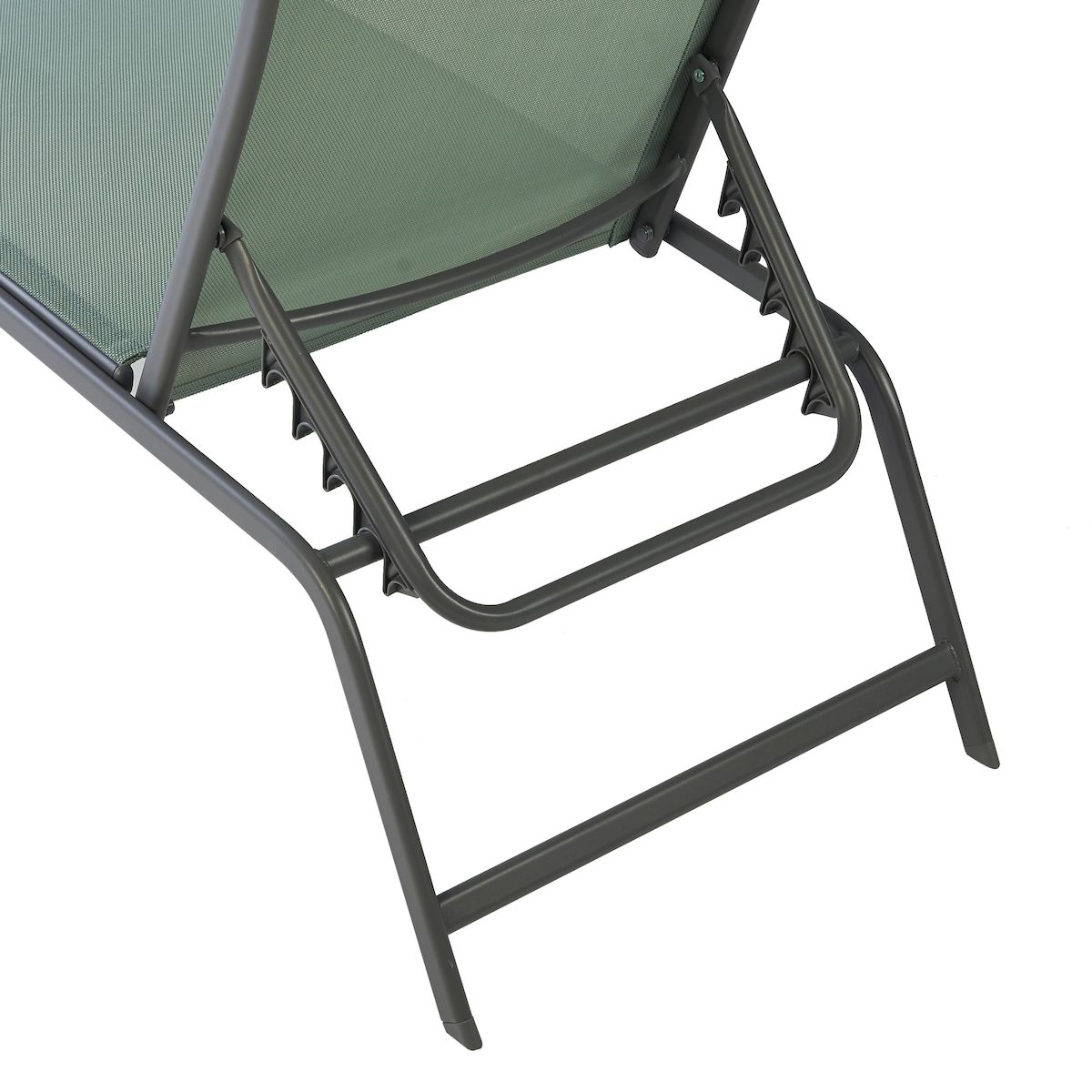 GARDENSTAR Bain de soleil multipositions - Acier et textilène - Vert iceberg