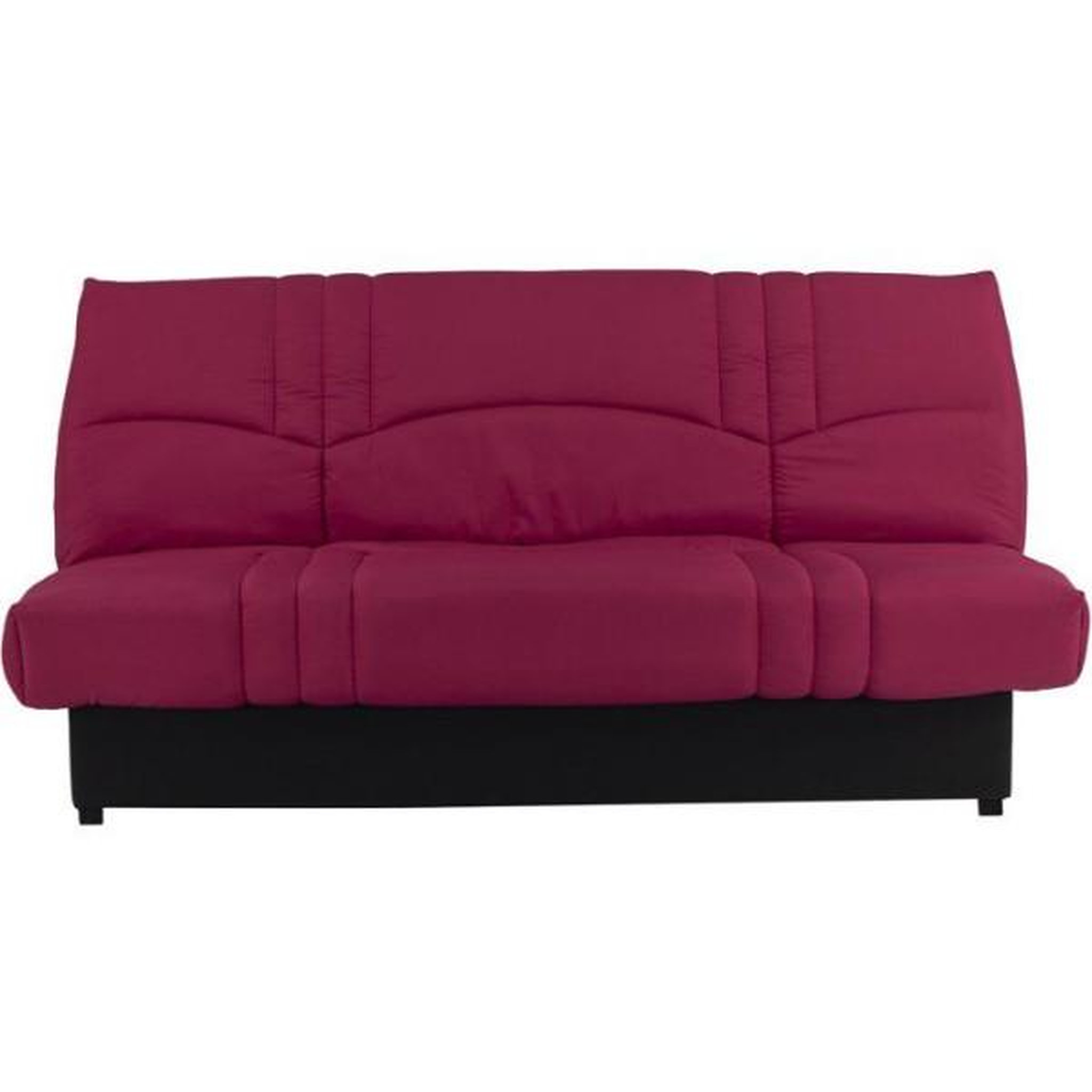 Voir la diapositive 4 : N/A Canapé convertible Clic-clac - 3 places - Tissu Bordeaux - 190 x 90 x 92 cm - PIXIE