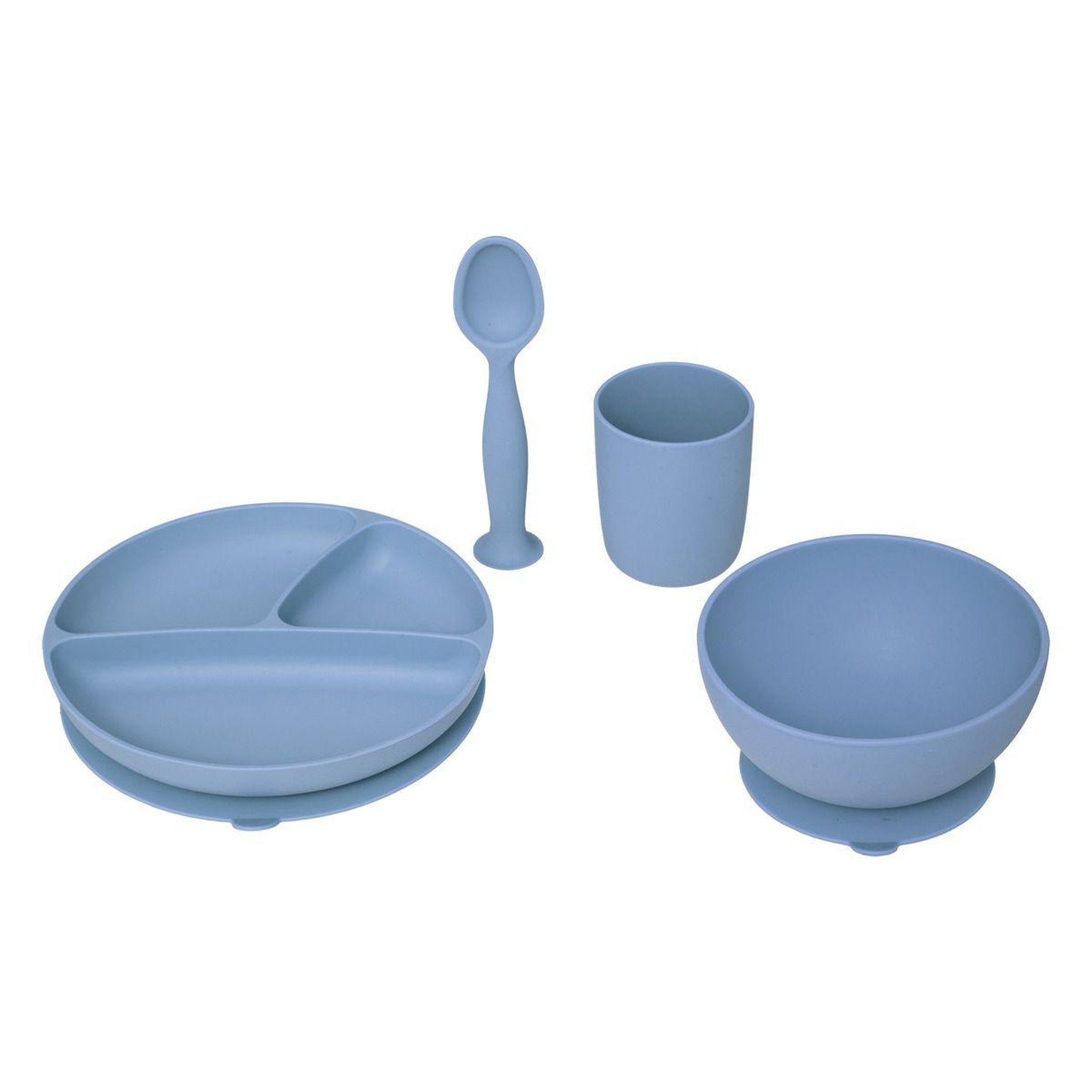 Voir la diapositive 1 : Atmosphera Kids Set Repas Enfant  Silicone  17cm Bleu