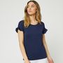 Voir la diapositive 1 : IN EXTENSO T-shirt manches courtes bleu marine femme