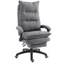 Voir la diapositive 1 : HOMCOM Fauteuil de bureau direction massant hauteur réglable dossier inclinable repose-pied intégré toile de lin gris chiné