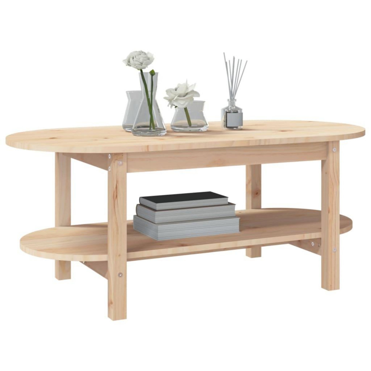 VIDAXL Table basse 110x55x45 cm Bois massif de pin