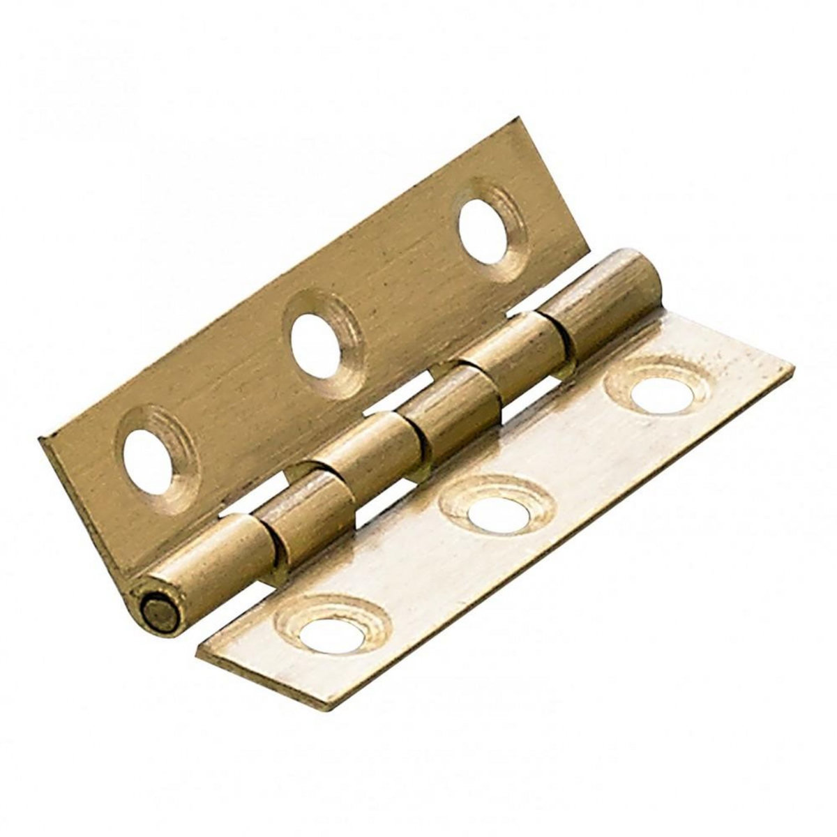 CENTRALE BRICO Lot de 2 charnières universelles laiton pour meuble, L.51 x l.25 mm