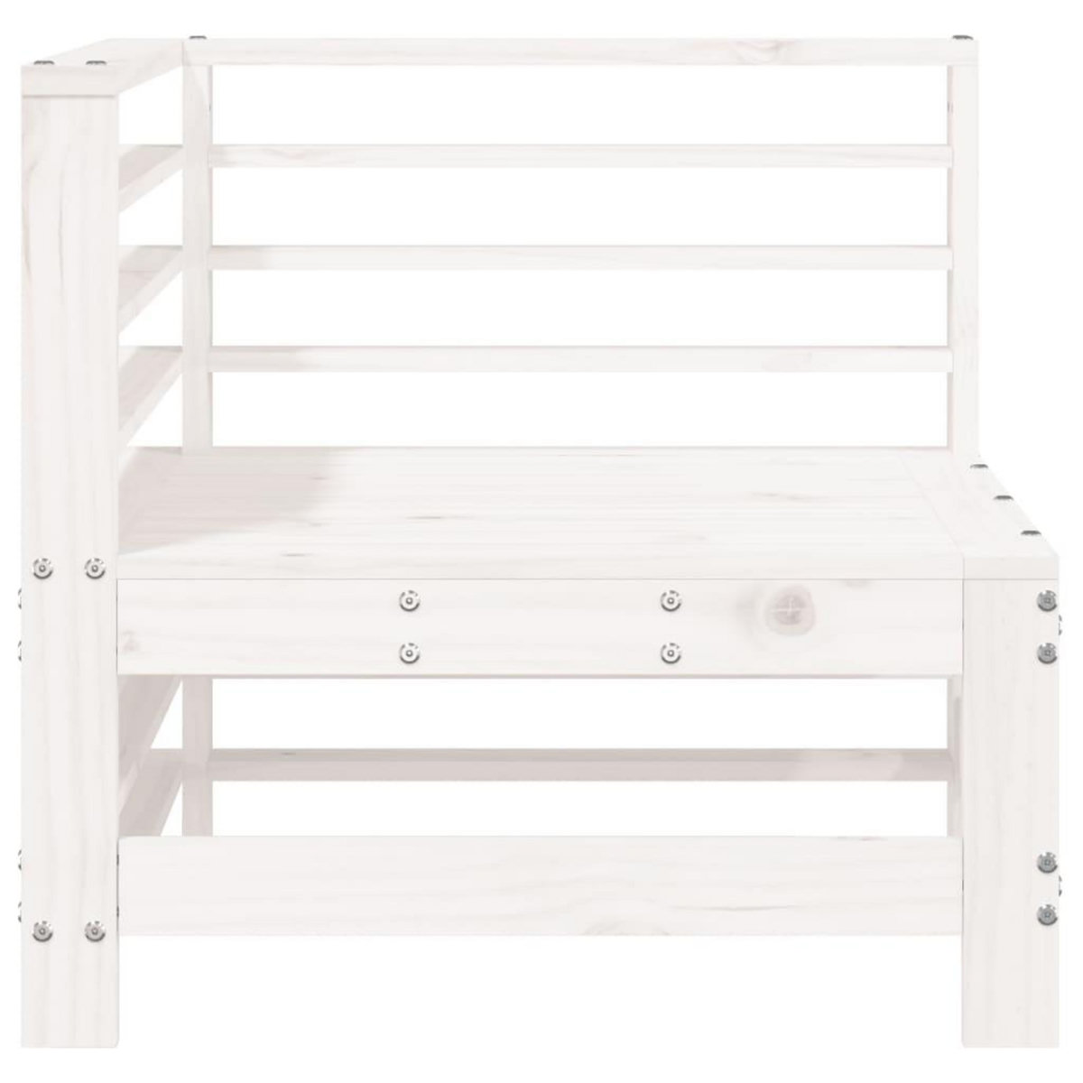 VIDAXL Canapes d'angle de jardin 2 pcs blanc bois de pin massif