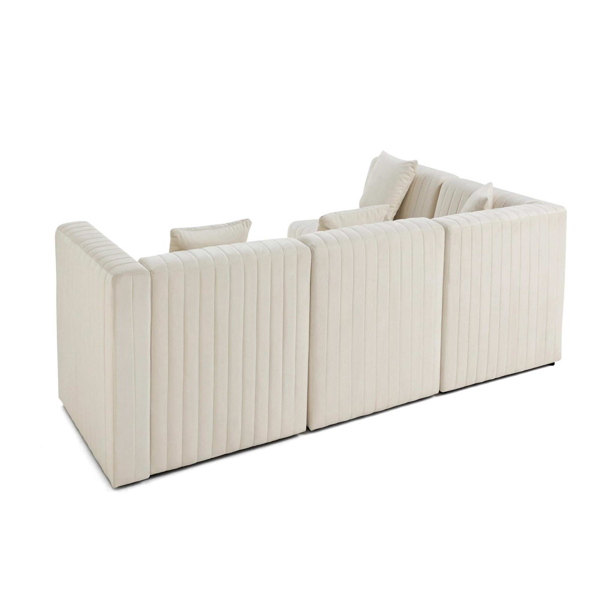 Voir la diapositive 6 : BEST MOBILIER Nova - canapé modulable d'angle gauche - 5 places - en velours
