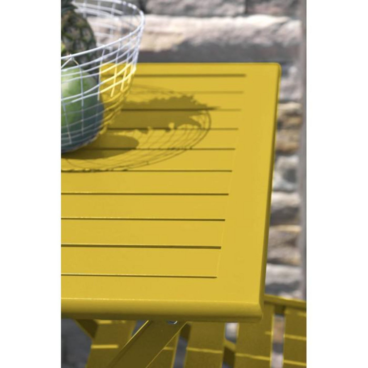 Paris Prix Table de Jardin Pliante  Marius  70cm Moutarde