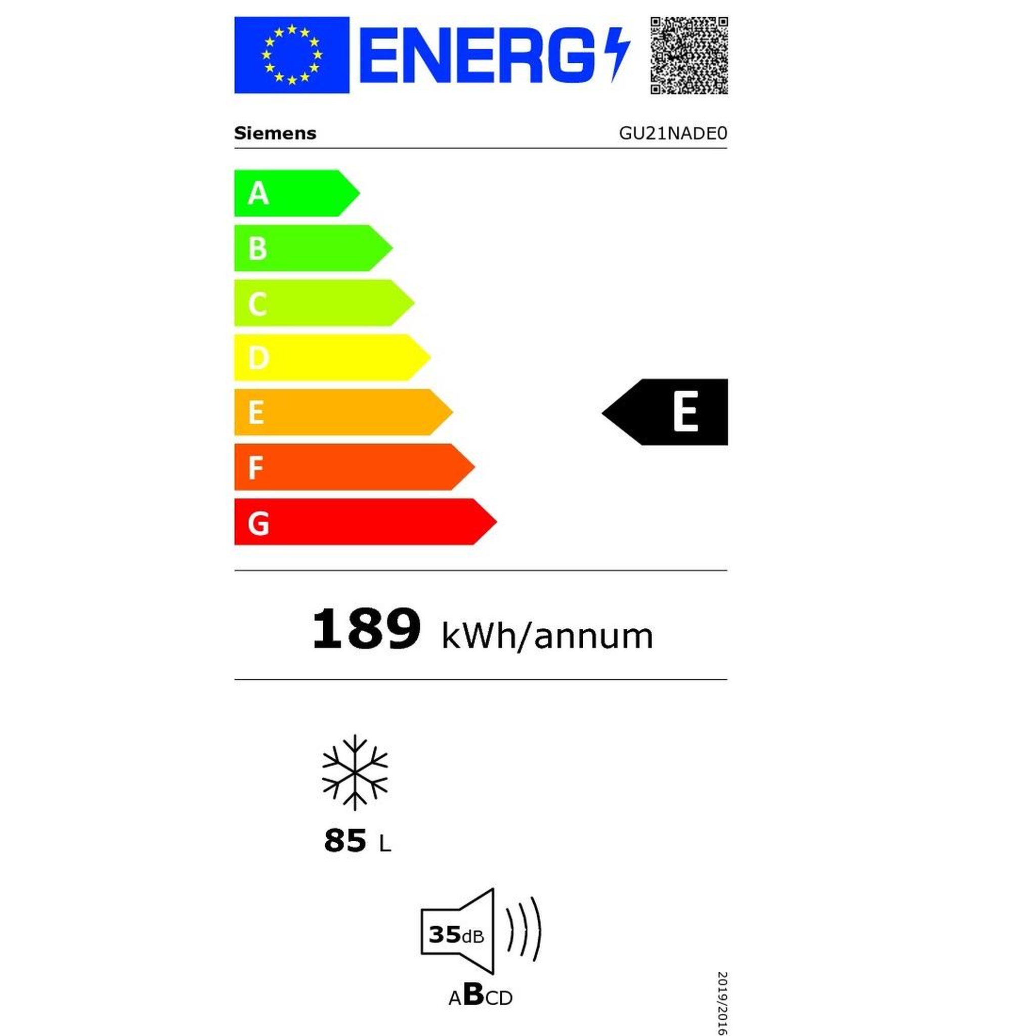 Voir la diapositive 2 : Siemens Congélateur intégrable à pantographe 85l - gu21nade0
