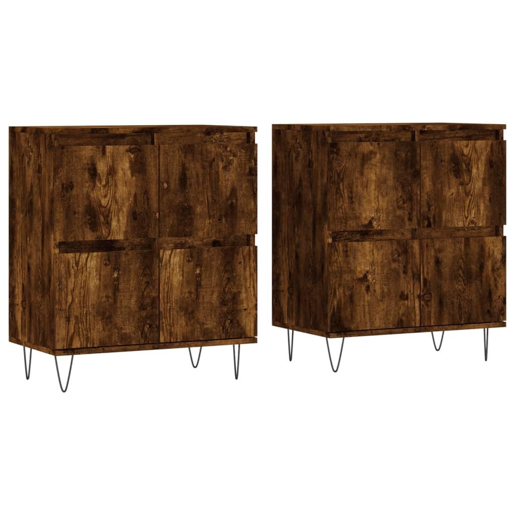 Voir la diapositive 2 : VIDAXL Buffets 2 pcs chene fume bois d'ingenierie