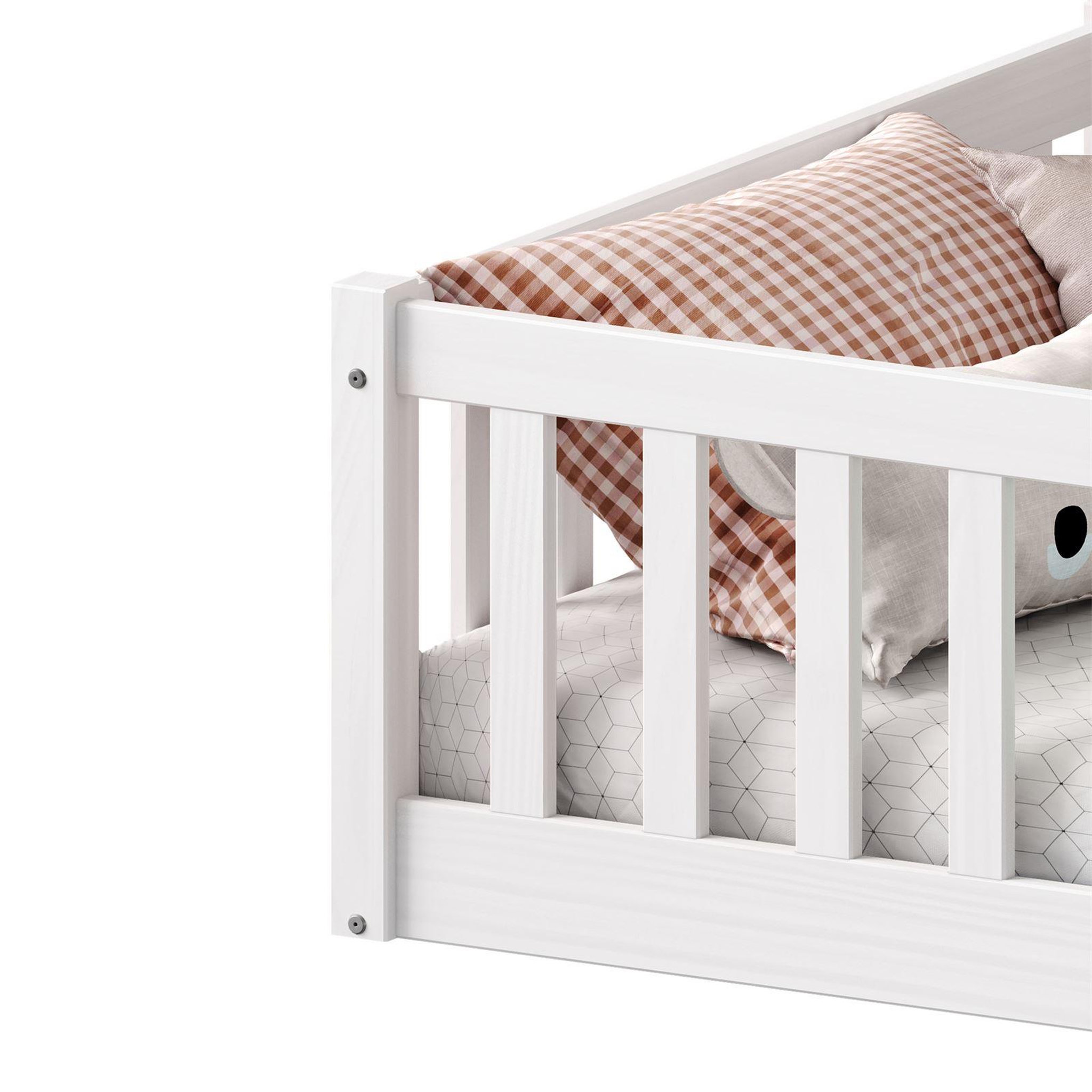 Voir la diapositive 5 : IDIMEX Lit enfant GUSTAVO type Montessori, couchage 90x190 cm, en pin massif