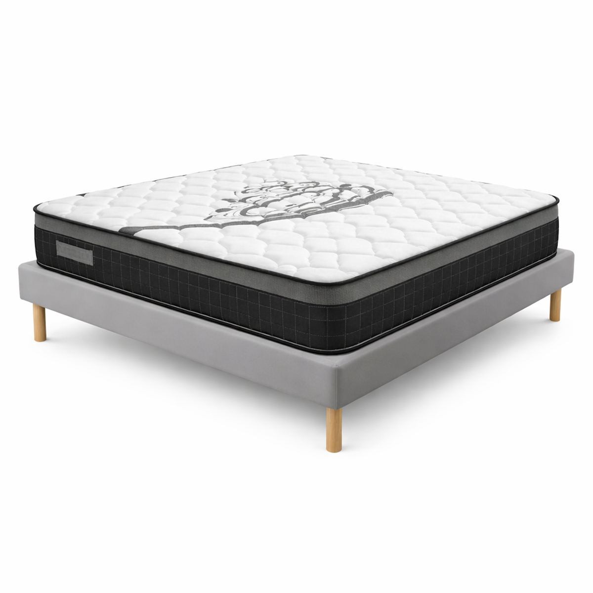 PROVENCE LITERIE Ensemble Sommier Tapissier et Matelas Soutien Ferme Mousse