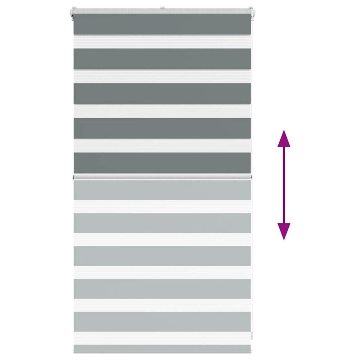 VIDAXL Store zebre gris fonce largeur du tissu 70,9 cm polyester