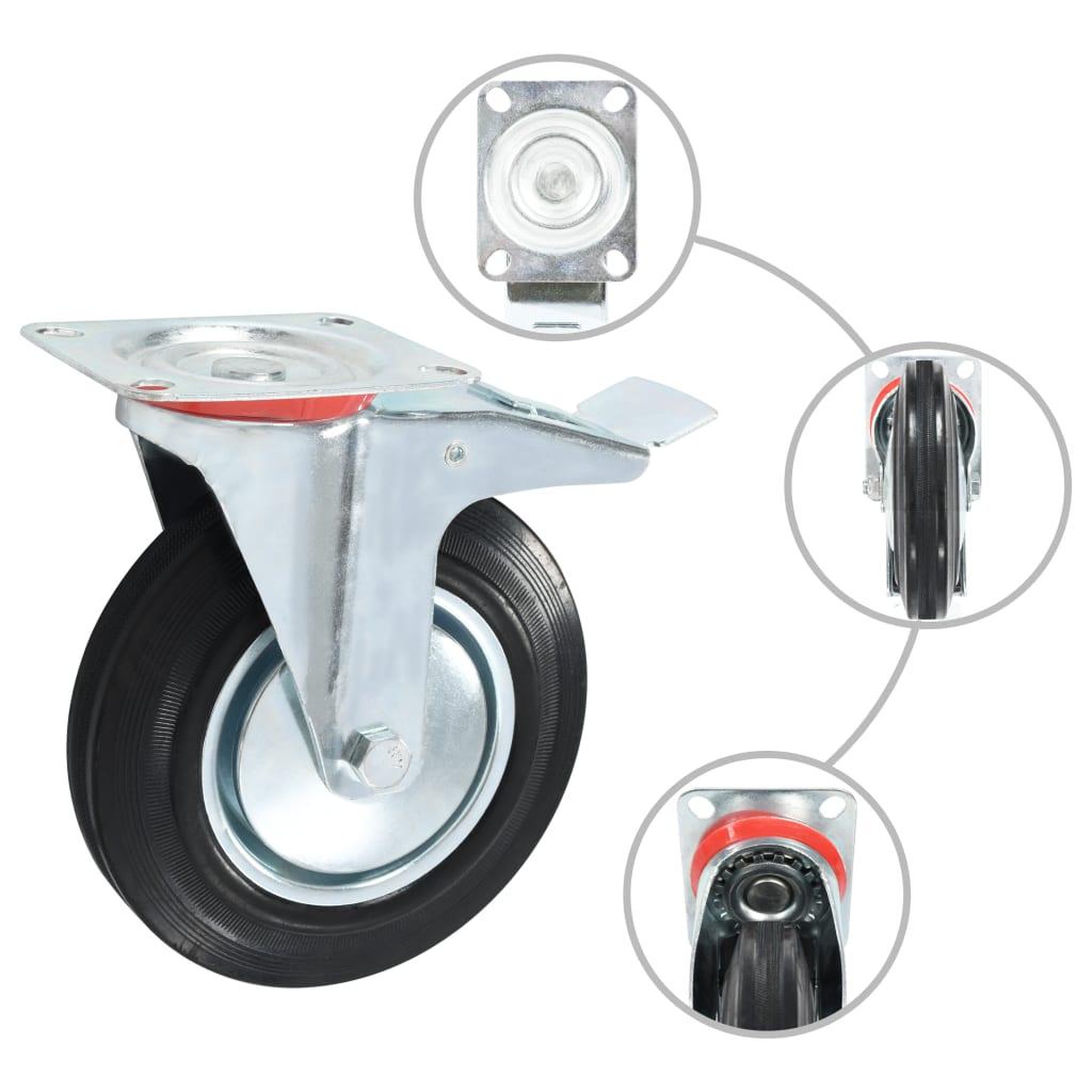 Voir la diapositive 2 : VIDAXL 8 pcs Roulettes pivotantes 200 mm