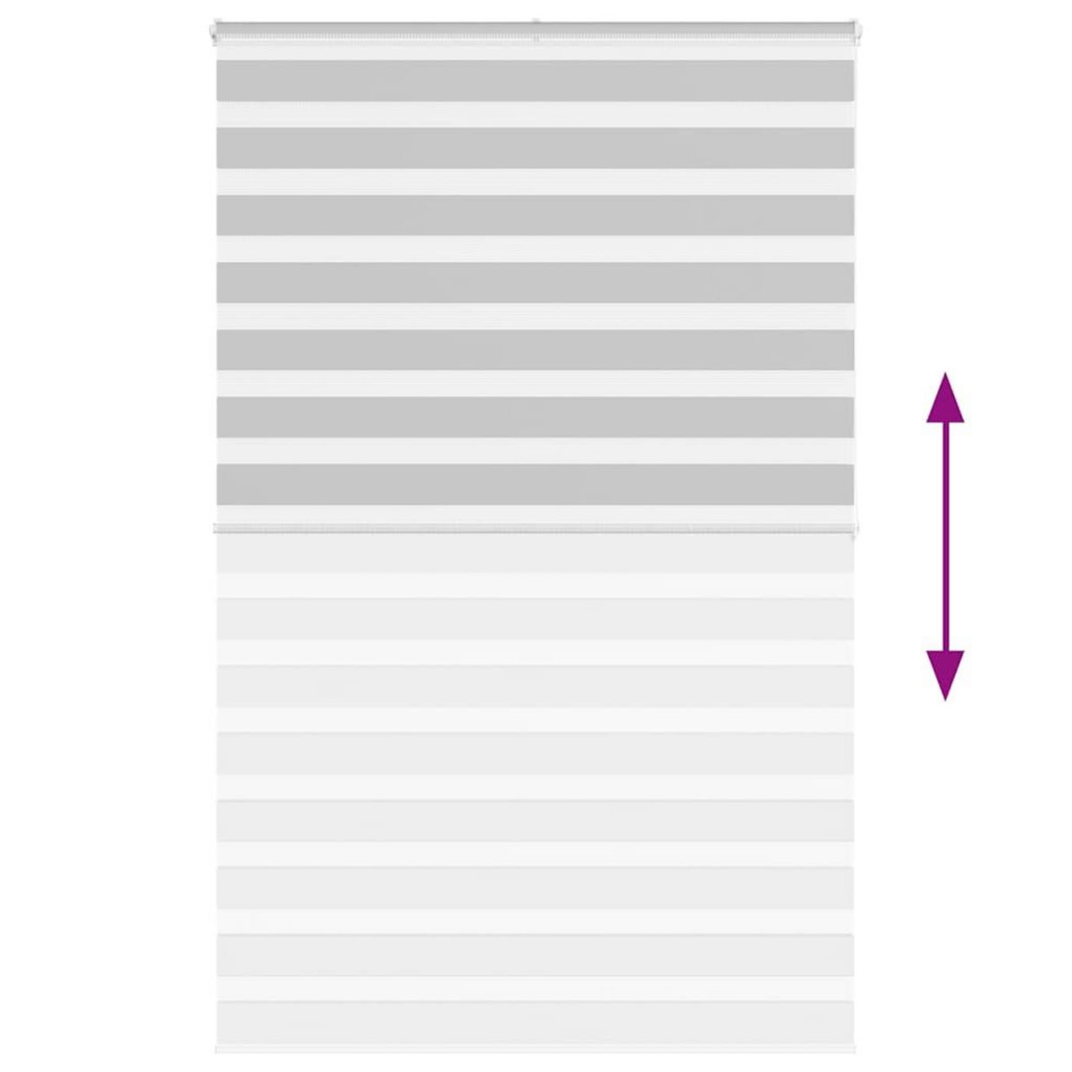 VIDAXL Store zebre gris clair largeur du tissu 145,9 cm polyester