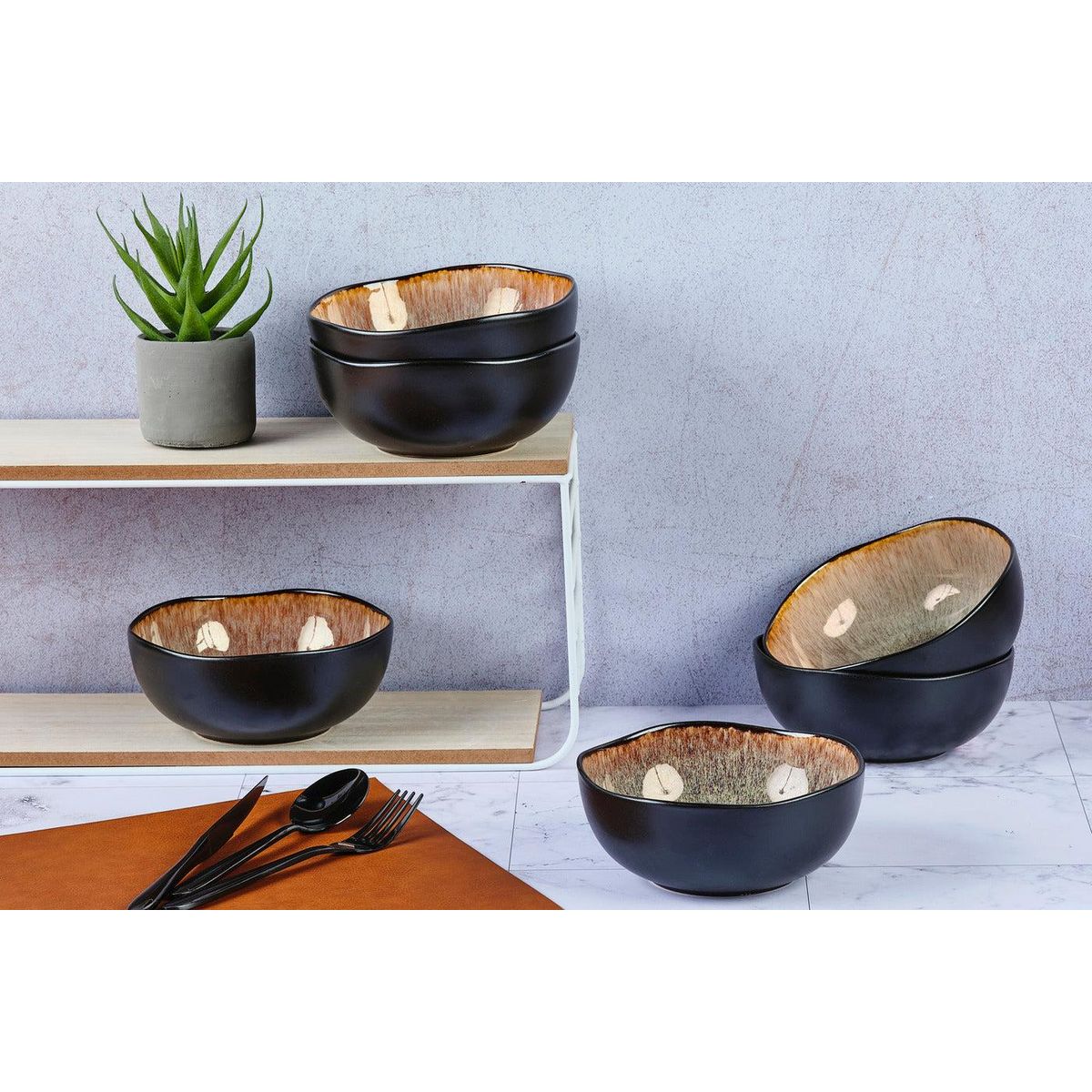 BJORN Bol IRIS Ø16,5cm - 6 pièces - Marron sauvage