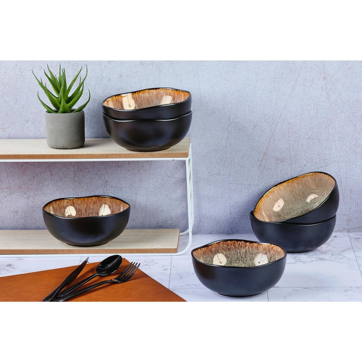 BJORN Bol IRIS Ø16,5cm - 6 pièces - Marron sauvage