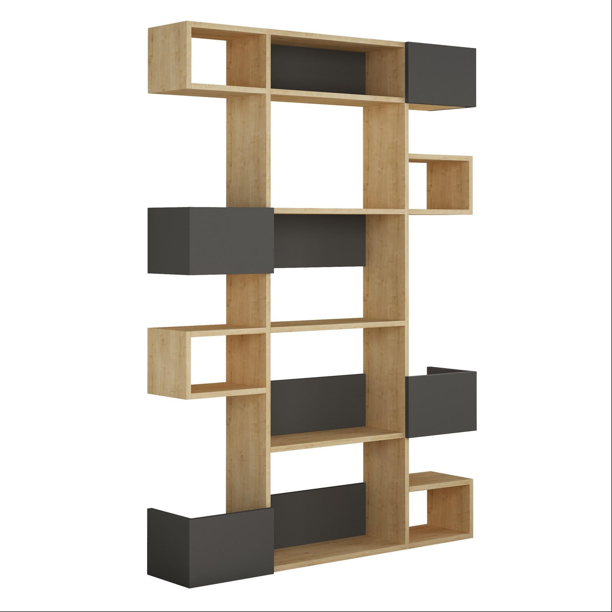 Habitat et Jardin Bibliothèque en bois  niho  120 x 27 x 171 cm - chêne