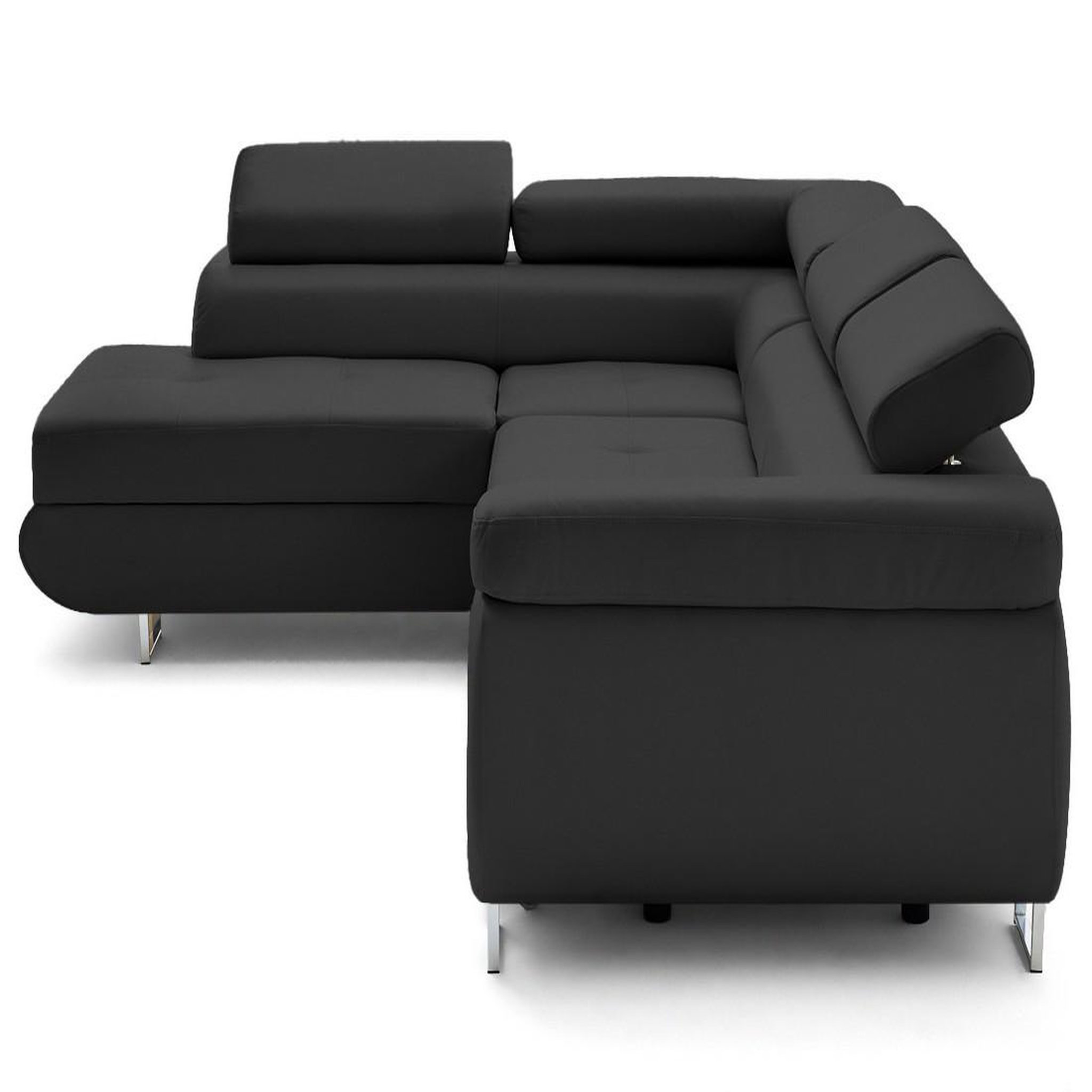 Voir la diapositive 3 : LISA DESIGN Zaria - canapé d'angle gauche 5 places convertible avec coffre et têtières en simili