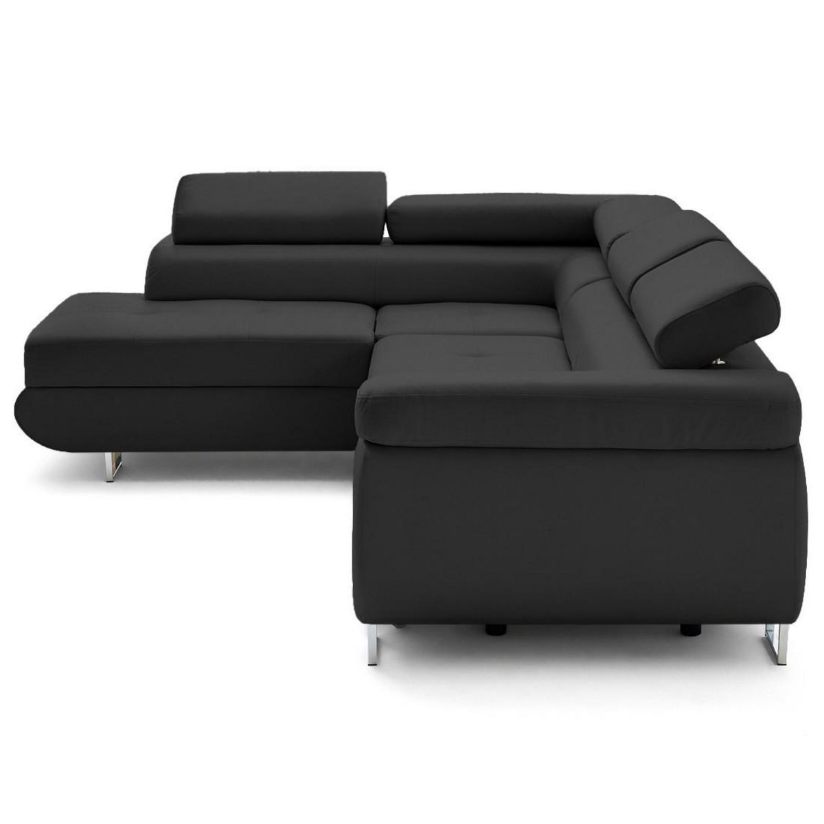 LISA DESIGN Zaria - canapé d'angle gauche 5 places convertible avec coffre et têtières en simili