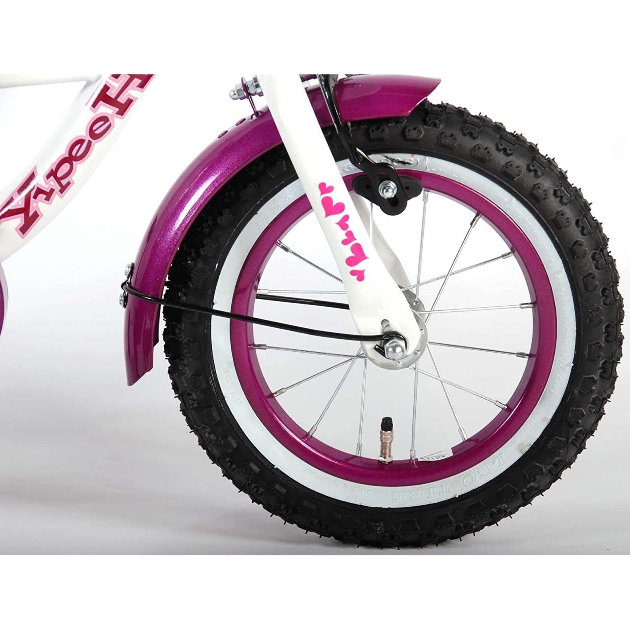 Voir la diapositive 5 : VOLARE Vélo enfant Heart Cruiser 12 pouces blanc violet