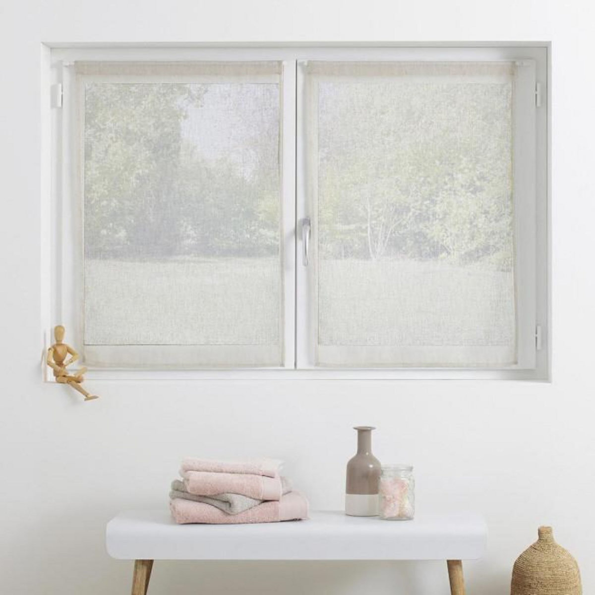 ATMOSPHERA Paire de Voilages  Fred  60x90cm Lin