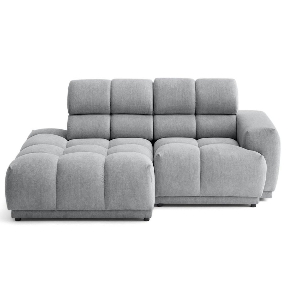 LISA DESIGN Matera - canapé d'angle gauche 4 places avec têtières réglables en tissu texturé