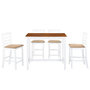 Voir la diapositive 2 : VIDAXL Table et chaises de bar 5 pcs Bois massif Marron et blanc