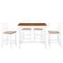 Voir la diapositive 2 : VIDAXL Table et chaises de bar 5 pcs Bois massif Marron et blanc