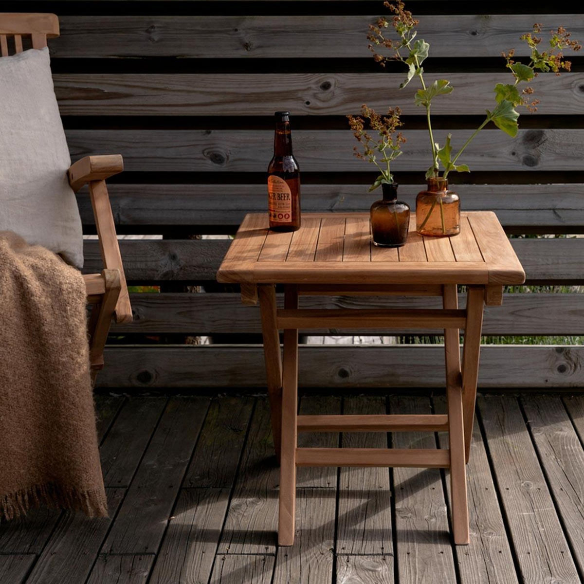 Paris Prix Table de Jardin en Teck  Kenya  50cm Naturel