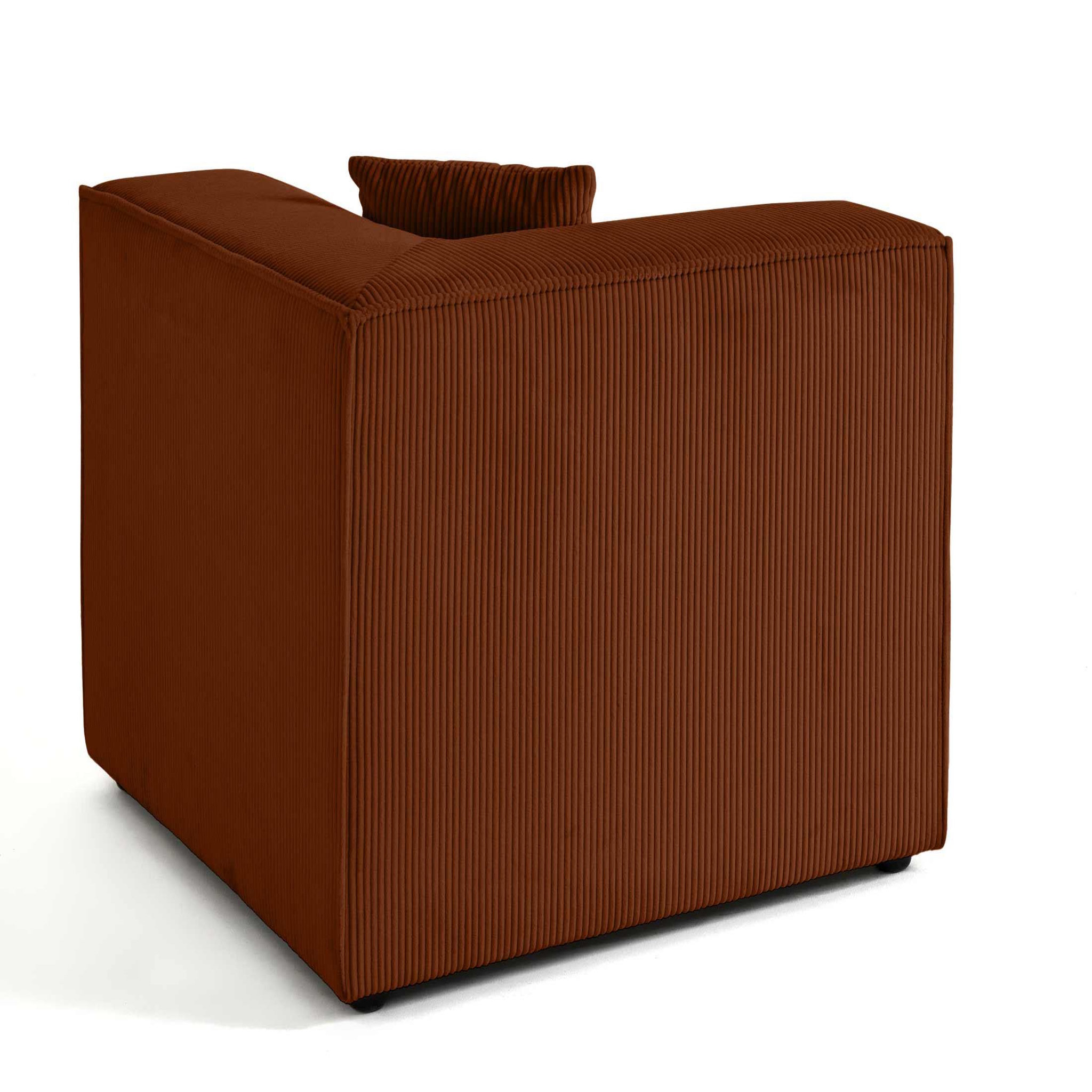 Voir la diapositive 4 : BEST MOBILIER Arty - module d'assise d'angle réversible - en velours côtelé