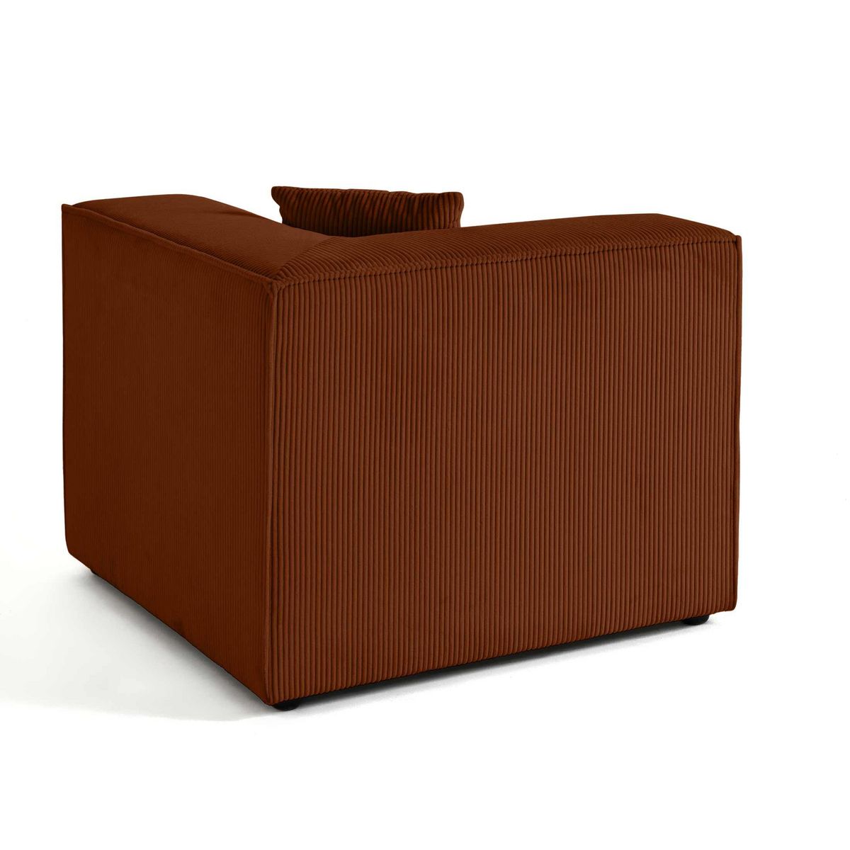 LISA DESIGN Arty - module d'assise d'angle réversible - en velours côtelé