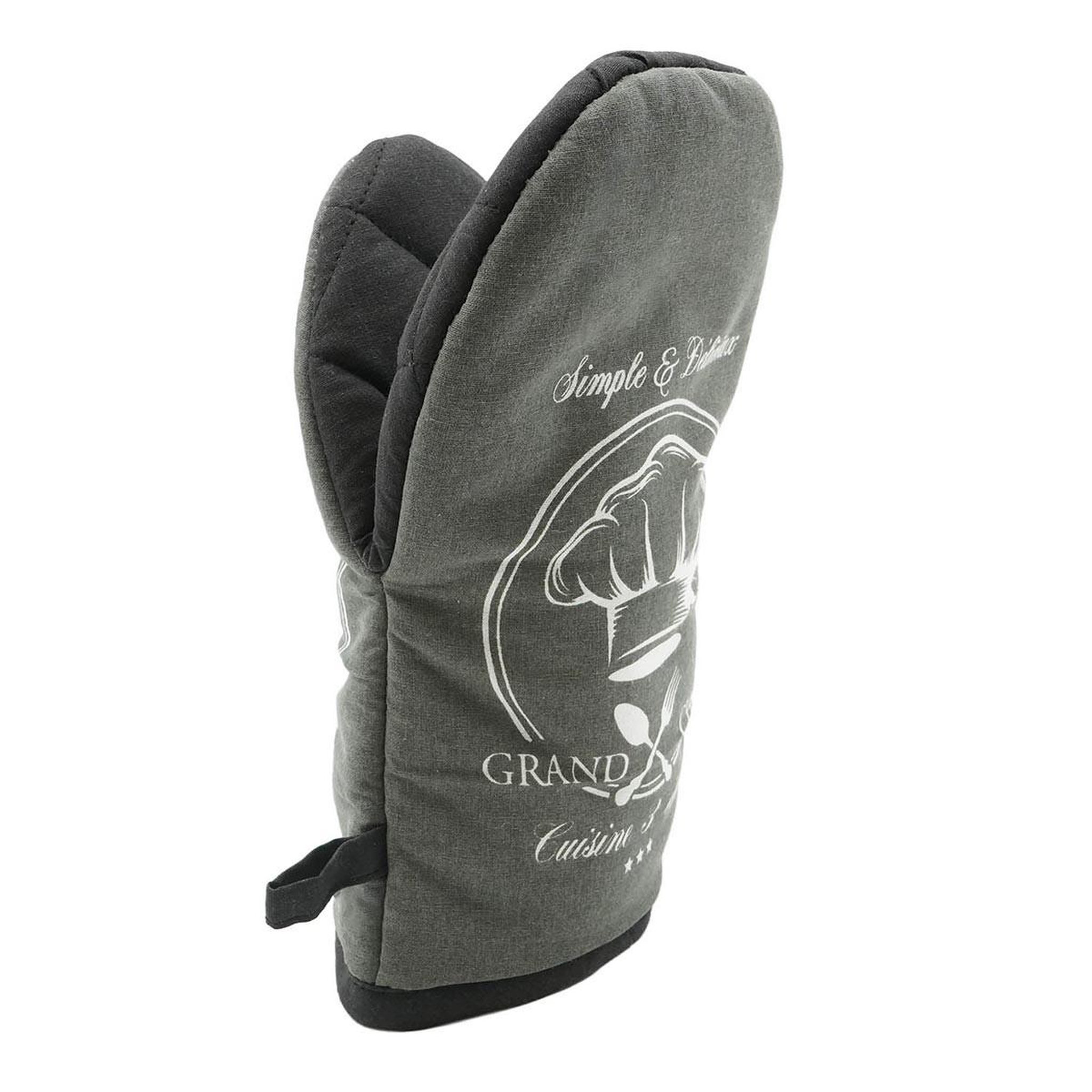 Douceur d'Intérieur Gant de cuisine à pince  grand chef  24cm gris