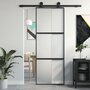 Voir la diapositive 1 : VIDAXL Porte coulissante noir 76x205 cm verre trempe aluminium