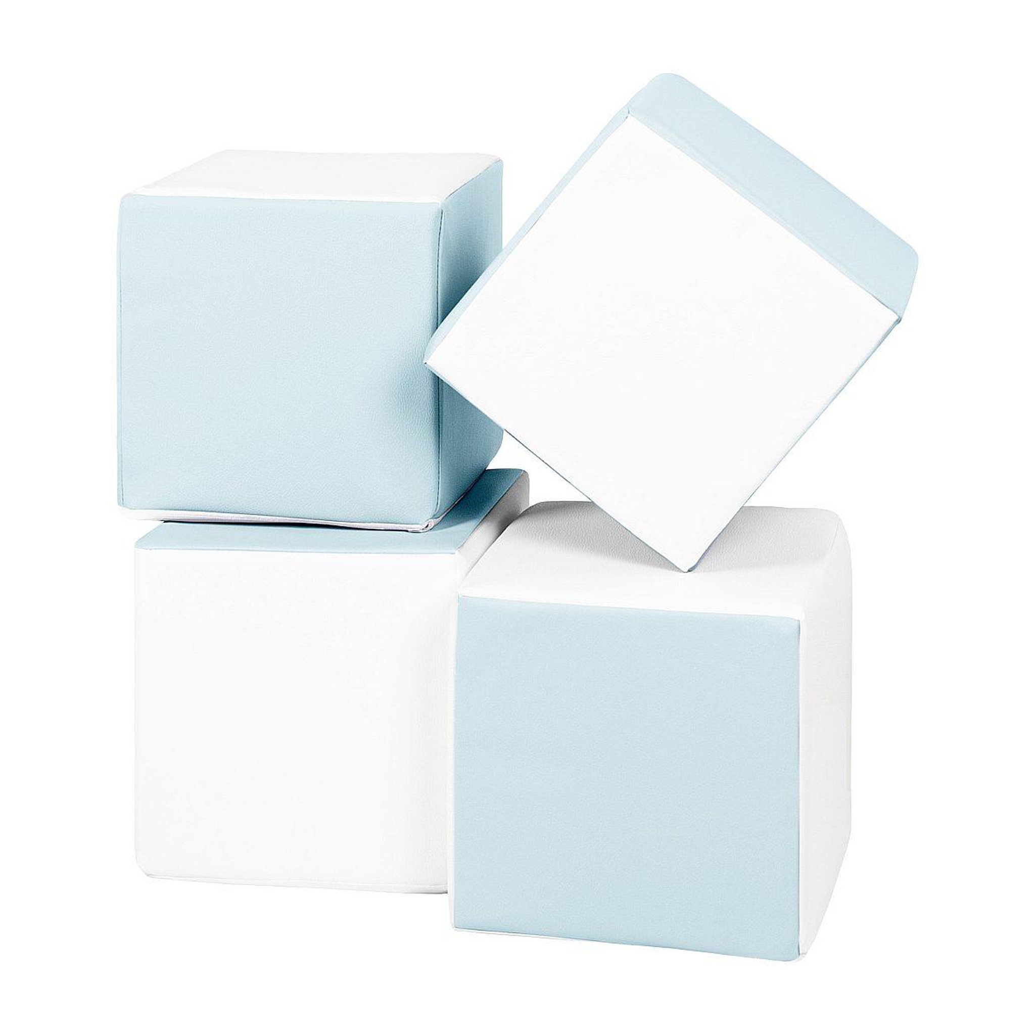 VELINDA Lot cubes xxl mousse 4 pcs blanc, bleu