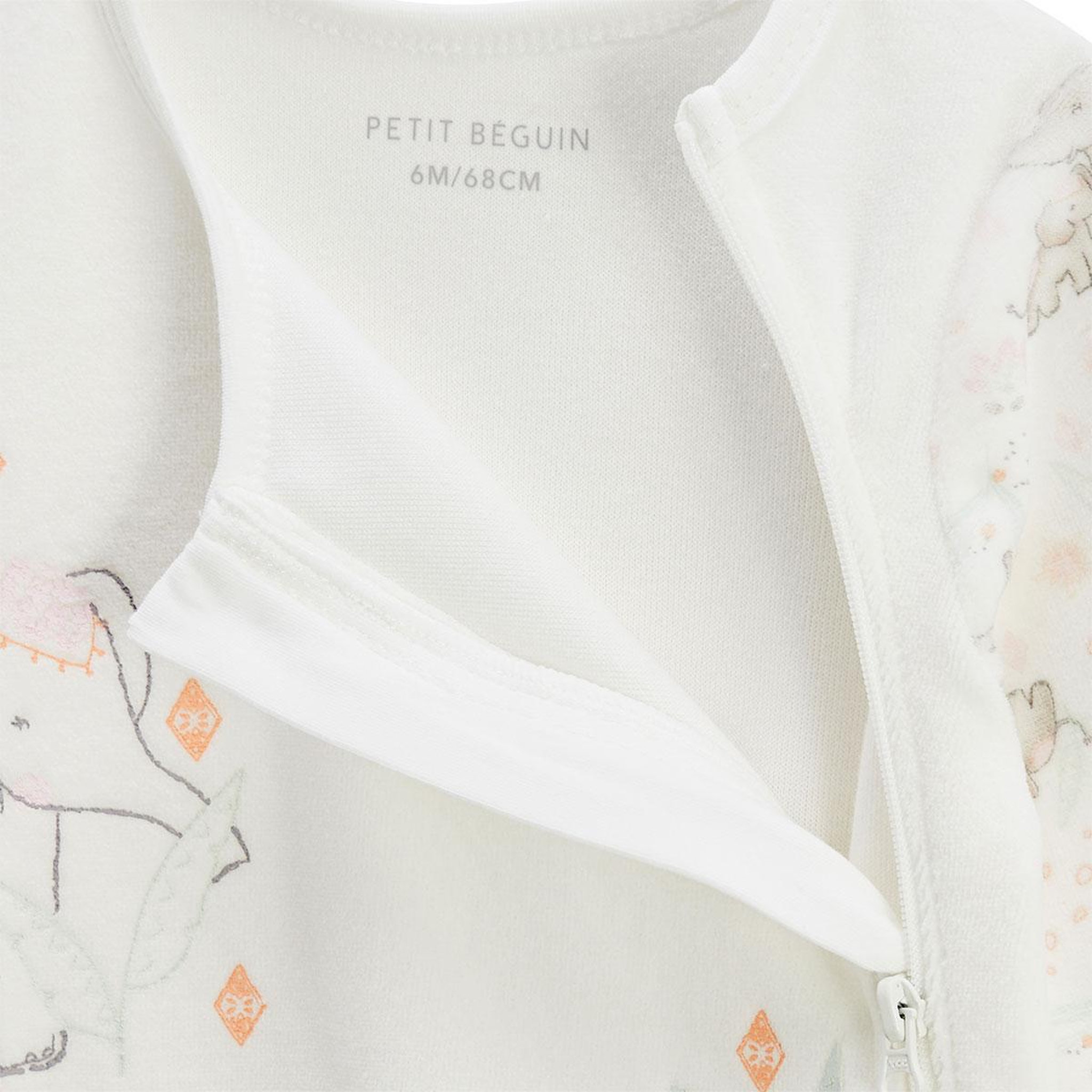 Voir la diapositive 4 : Petit Béguin Pyjama bébé en velours ouverture zippée badian