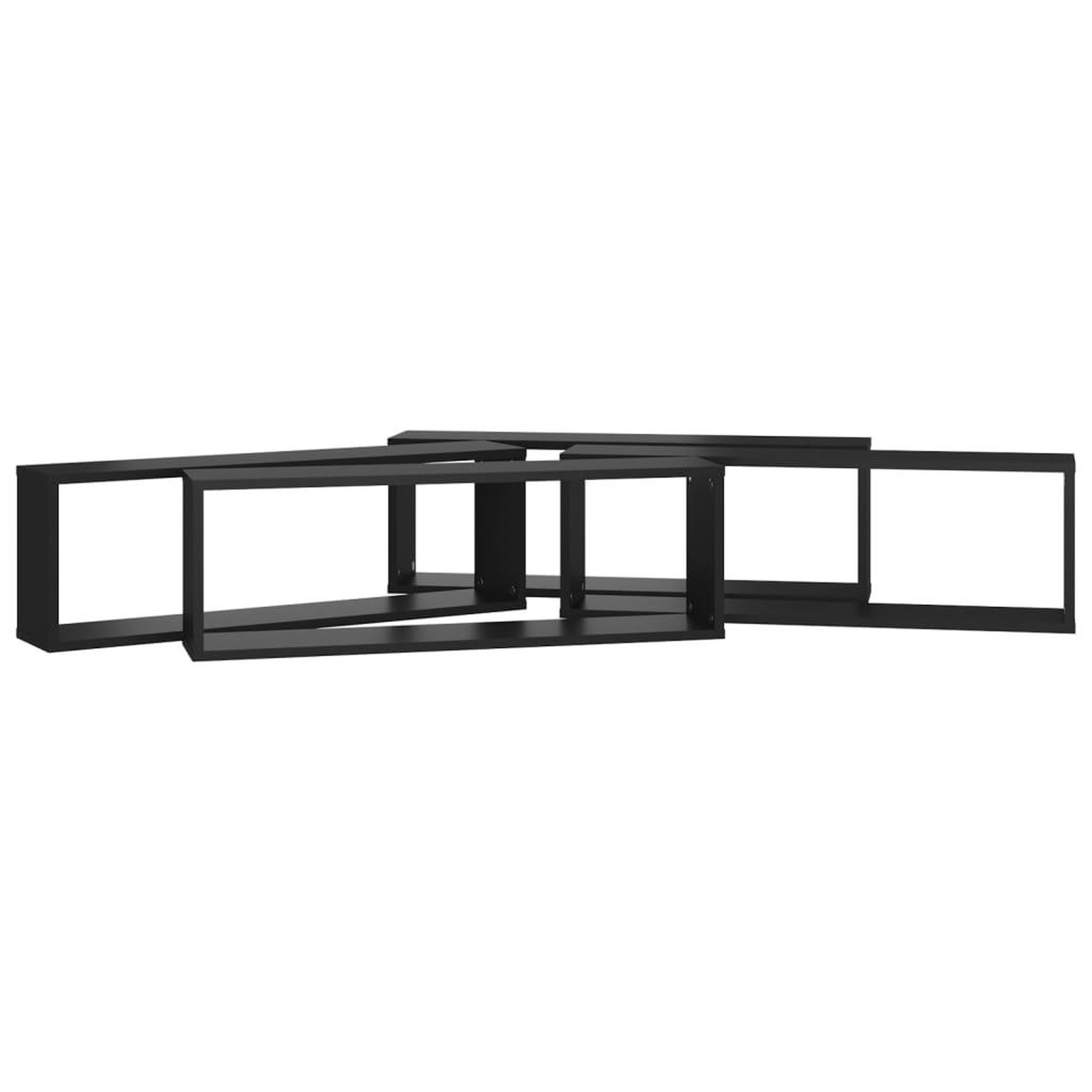 Voir la diapositive 5 : VIDAXL Etageres cube murales 4 pcs Noir 80x15x26,5cm bois d'ingenierie