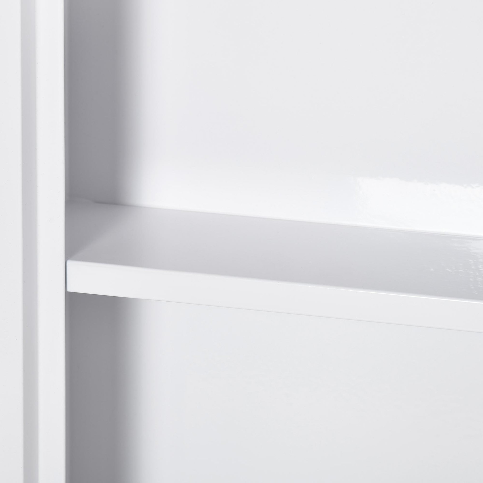 Voir la diapositive 6 : KLEANKIN Armoire à pharmacie 2 étagères 3 niveaux dim. 30l x 12l x 60h cm logo croix transparent acier blanc