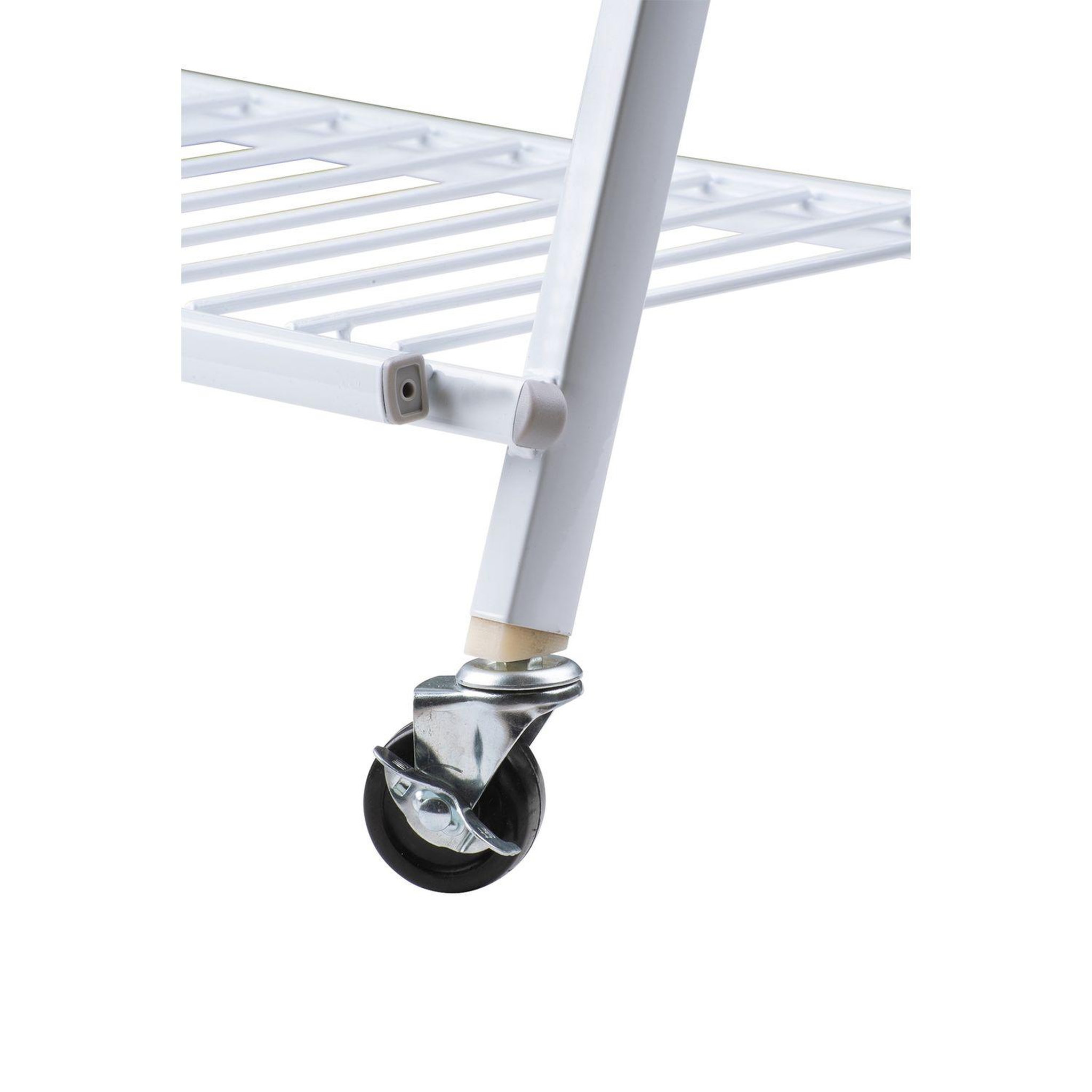 Voir la diapositive 2 : Wenko Escalier pliables pour fleurs et plantes avec 4 roues - en métal - blanc