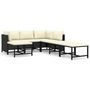 Voir la diapositive 2 : VIDAXL Salon de jardin 7 pcs avec coussins Resine tressee Noir