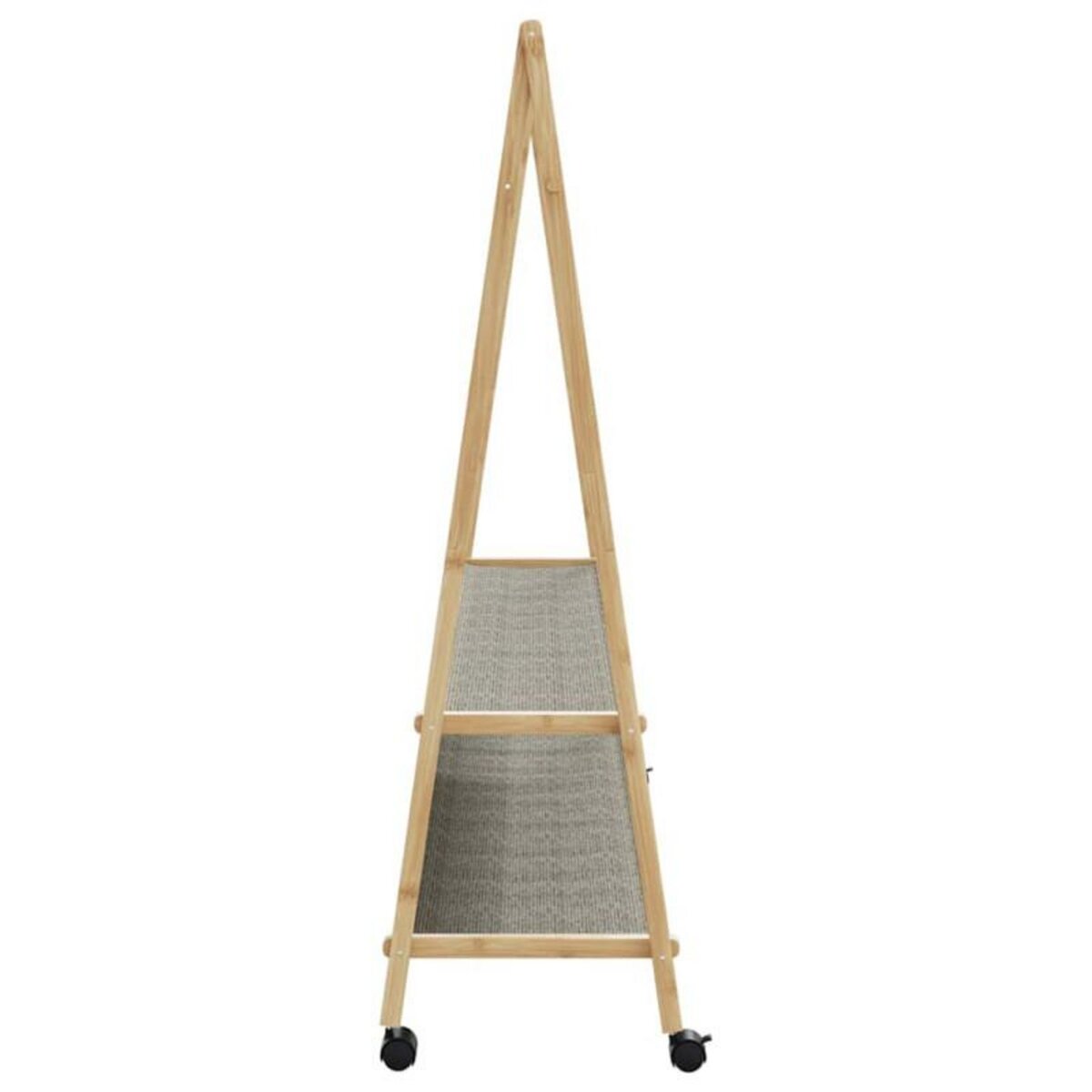 VIDAXL Porte vêtements et étagères roulettes 132x45,5x155,5cm bambou