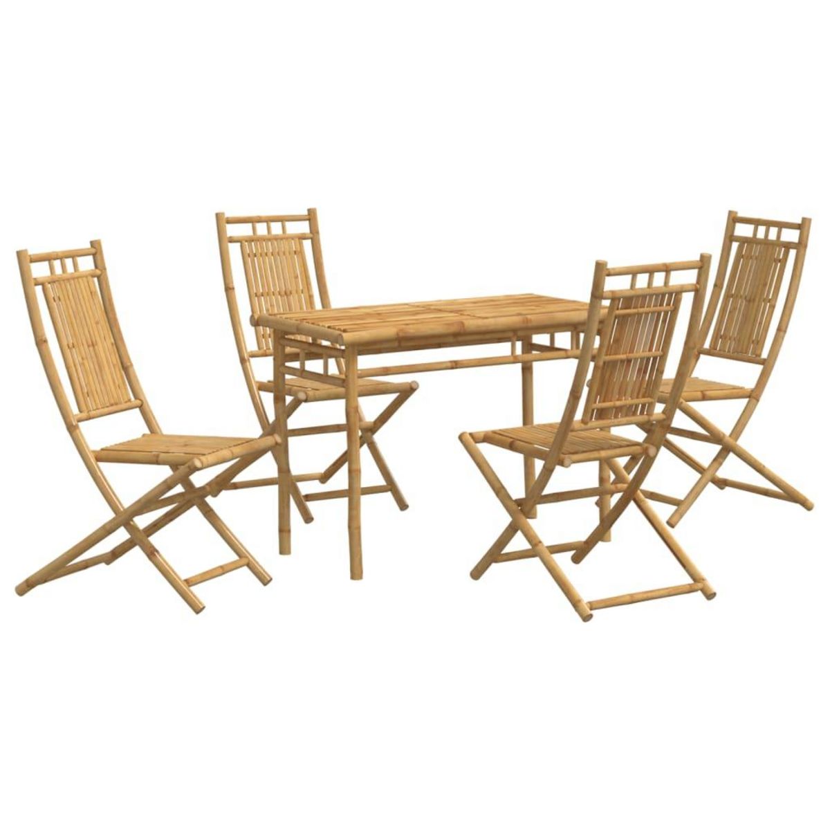 VIDAXL Ensemble a manger de jardin 5 pcs bambou