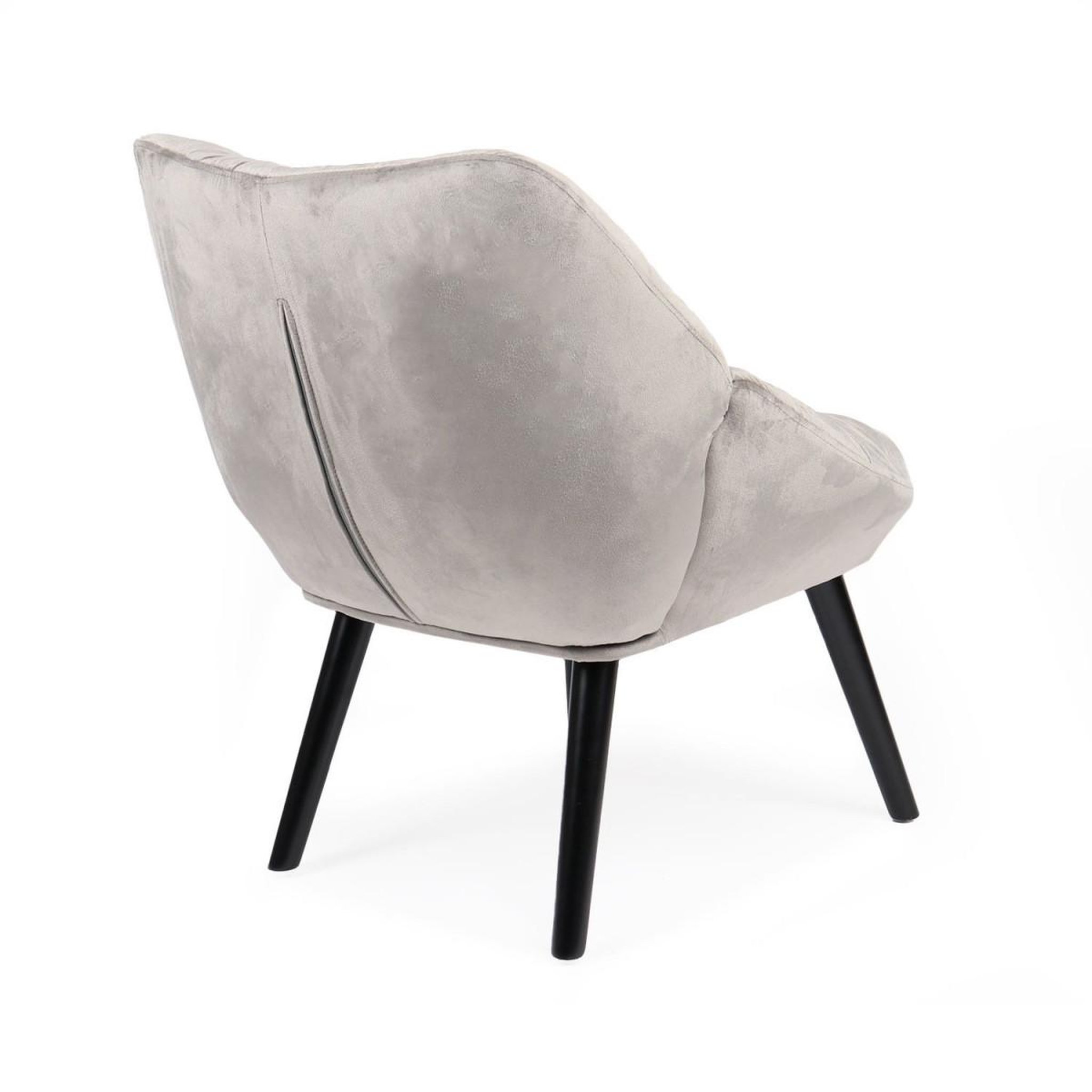 Voir la diapositive 4 : Paris Prix Fauteuil design en velours  neal  74cm gris