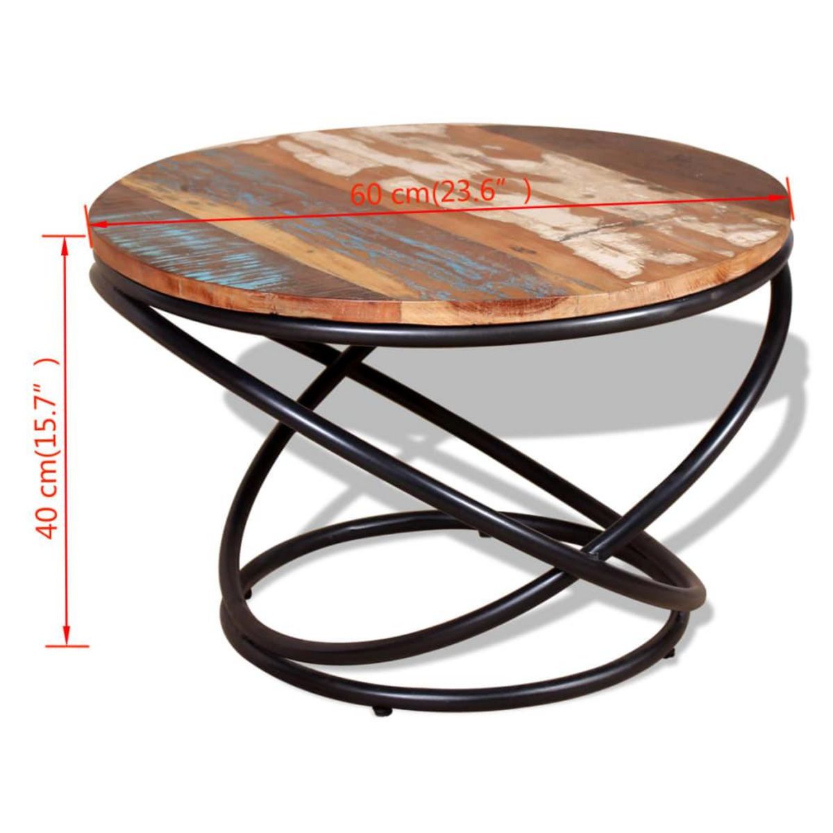 VIDAXL Table basse Bois de recuperation massif 60x60x40 cm