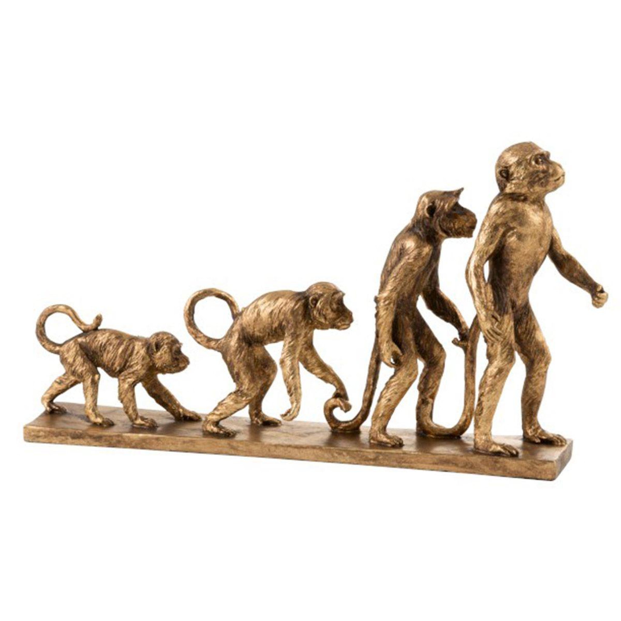 Voir la diapositive 1 : J-LINE Statuette Déco  Singe Evolution  43cm Or